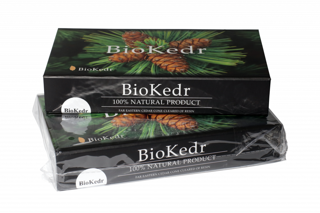 BioKedr, Infusione biologico di gusci di pigne di Cedro provenienti dall'Estremo Oriente Russo