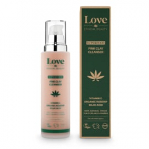 Detergente Viso 3 in 1 con Argilla Rosa, Vitamina C, Rosa Canina ed Acido Cogico della linea Superfood Love Ethical Beauty